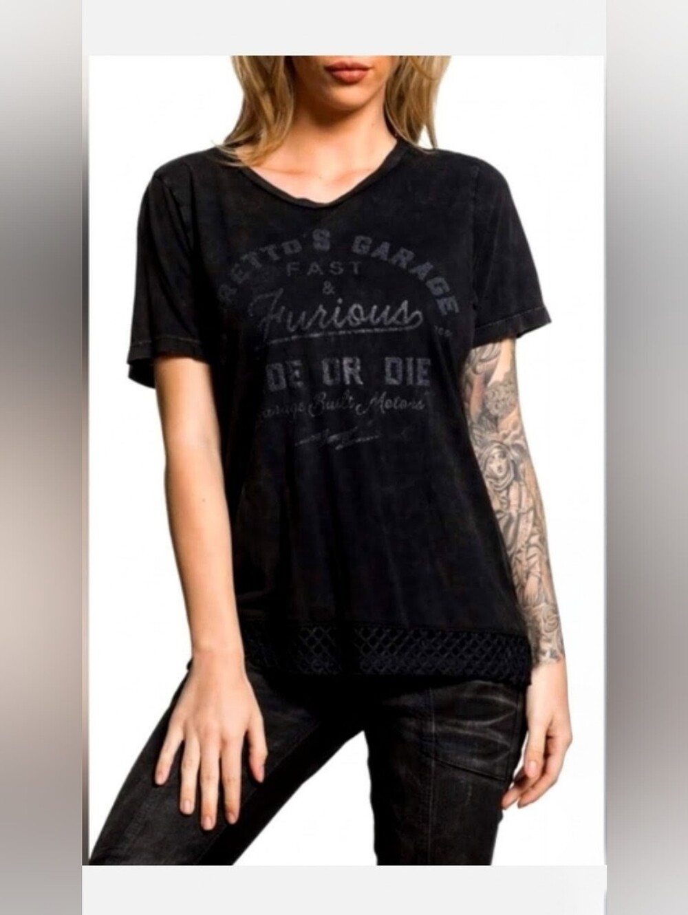 NWT! BUCKLE Affliction Top Fast and Furious Women's Fall Outdoor T-shirt Medium